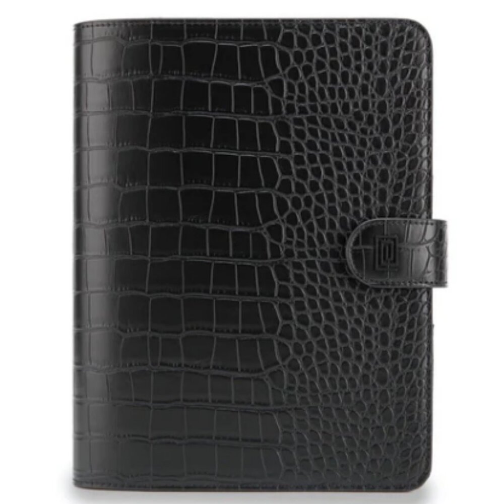 NOTIQ MASQ Black Croco Luxe Vegan Ringless Agenda Cover